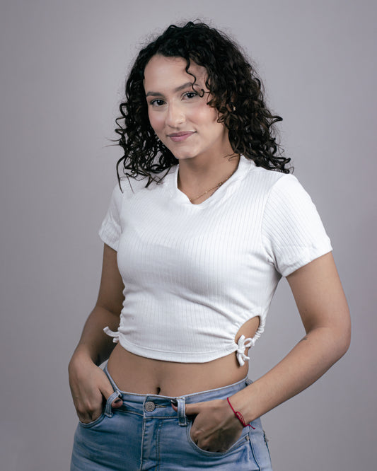 Croptop Holiday Dama Juvenil Unicolor Tiras