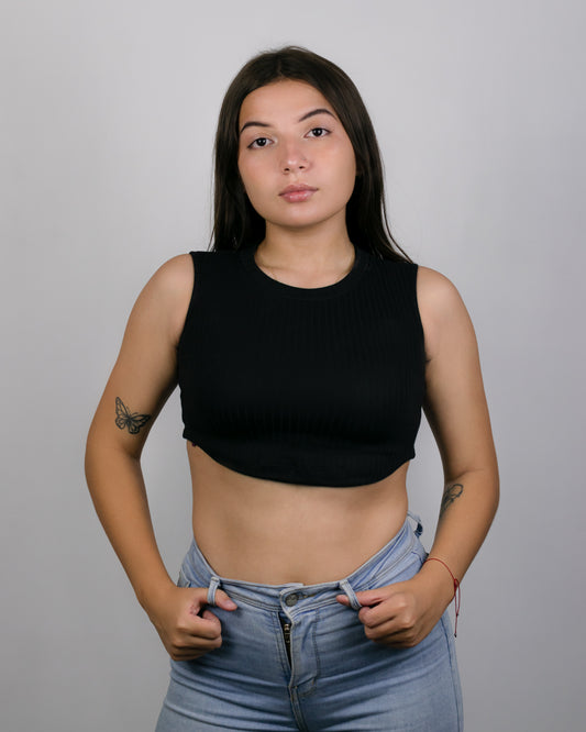 Croptop Holiday Dama Juvenil Unicolor Cola de Pato